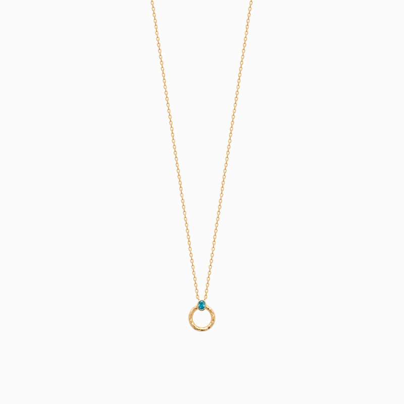 Gold Plated Colored Stones Pendant Necklace