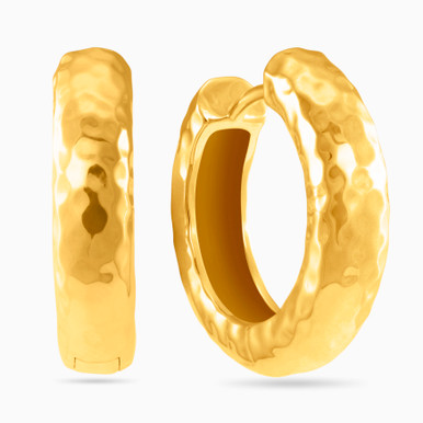 Textured Gold Plated Hoop Earrings - 2656720 Textured Gold Plated Hoop Earrings - 2656720