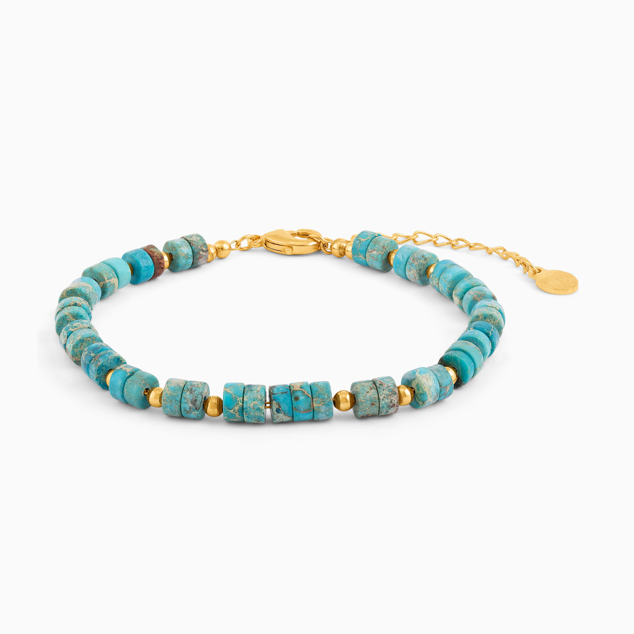 Gold Plated Colored Stones Chain Bracelet