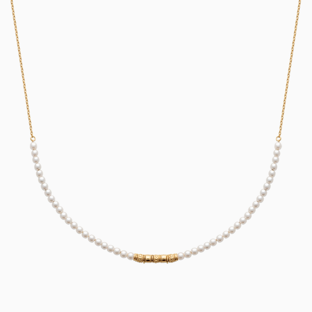 Gold Plated Pearls Chain Necklace