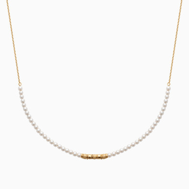 Pellet Pearl Gold Plated Chain Necklace - 97380345