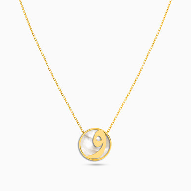 Letter Wow Pearl Necklace in 18K Gold - 111405100127