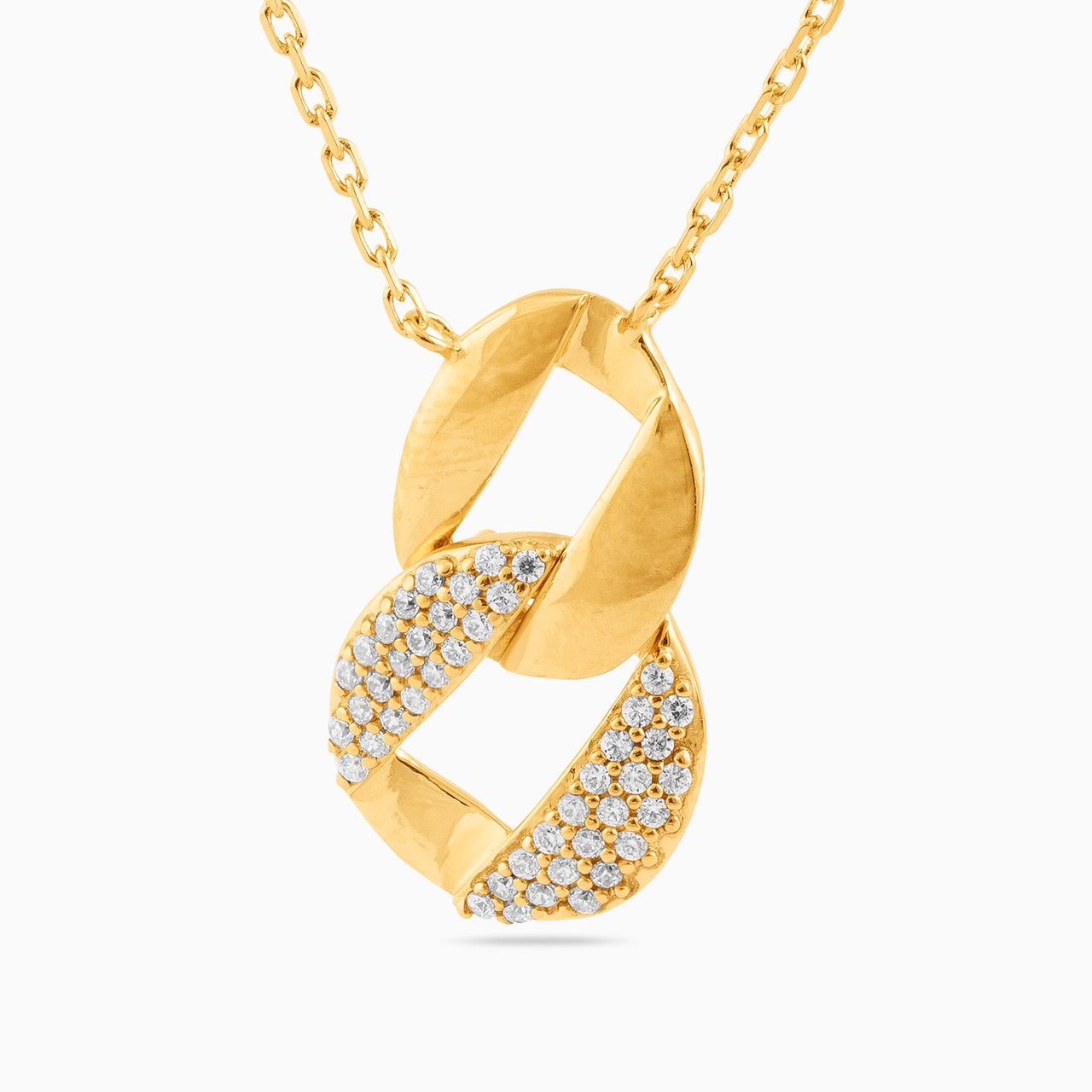 Gold Plated Cubic Zirconia Pendant Necklace