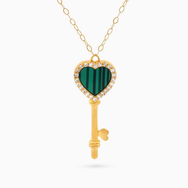 Key Green Stones Necklace in 18K Gold - 131405120005 Key Green Stones Necklace in 18K Gold - 131405120005