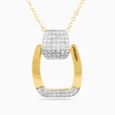 Square Diamond Necklace in 18K Gold - LNE00007