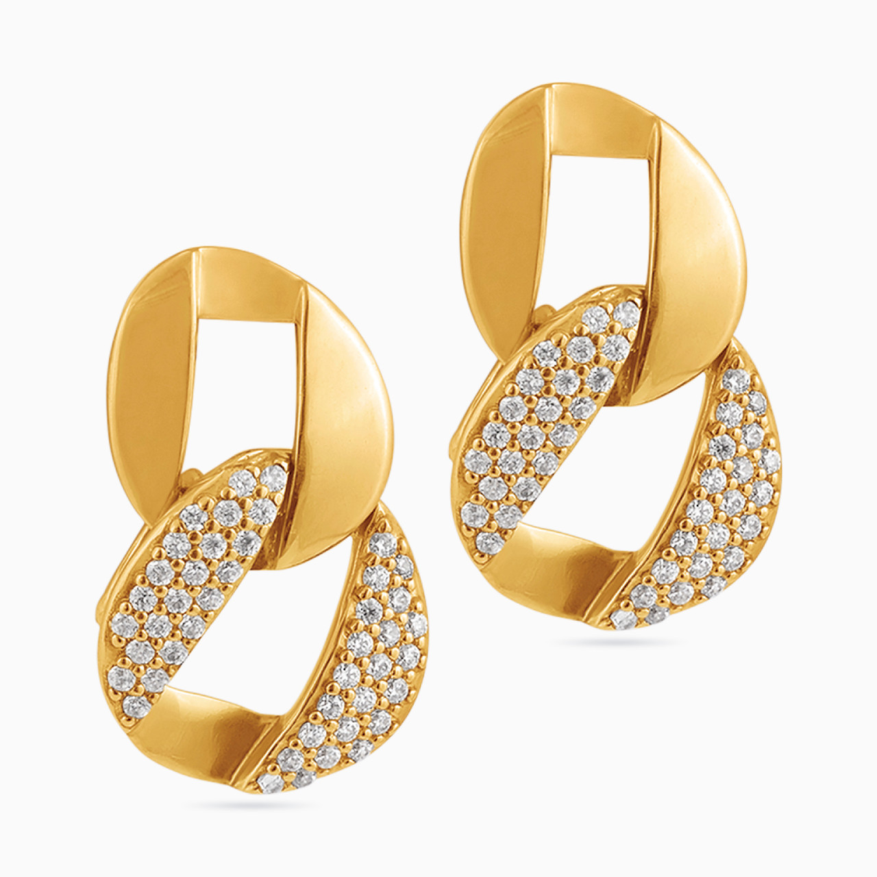 Gold Plated Cubic Zirconia Drop Earrings