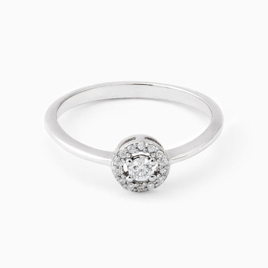 Circle Clear Stone Ring in 18K Gold - 21048110582