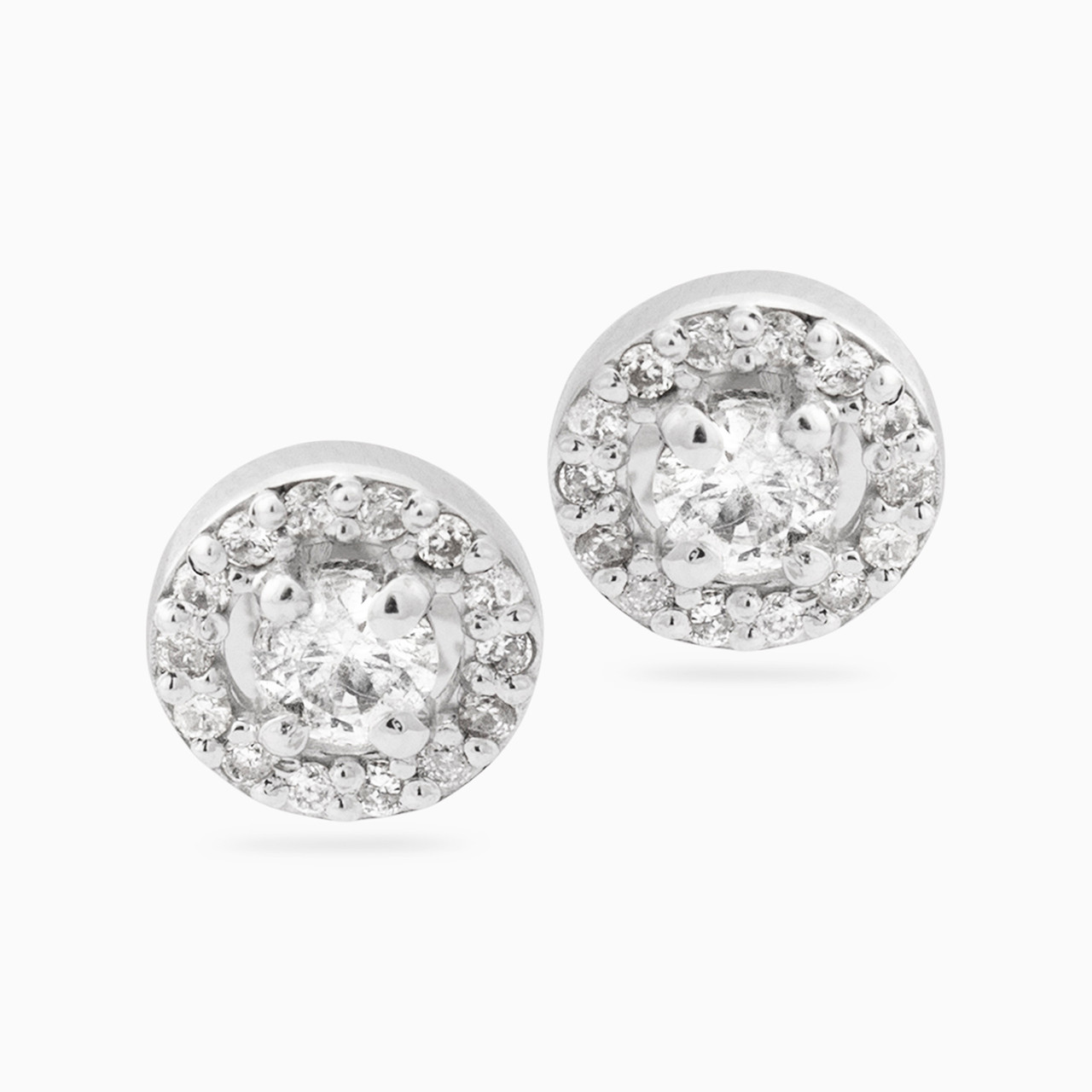 18K Gold Cubic Zirconia Stud Earrings