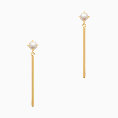 Circle Pearl Gold Plated Drop Earrings - 230311014