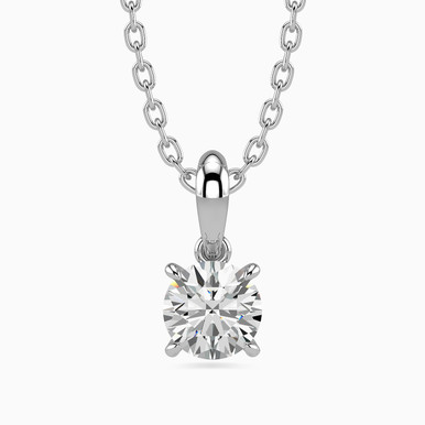 Circle Diamond Necklace in 18K Gold - KP106584 Circle Diamond Necklace in 18K Gold - KP106584