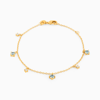 Circle Colored Stones Gold Plated Charms Bracelet - 97374718 Circle Colored Stones Gold Plated Charms Bracelet - 97374718
