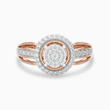 Circle Diamond Ring in 18K Gold - AMR00074-14