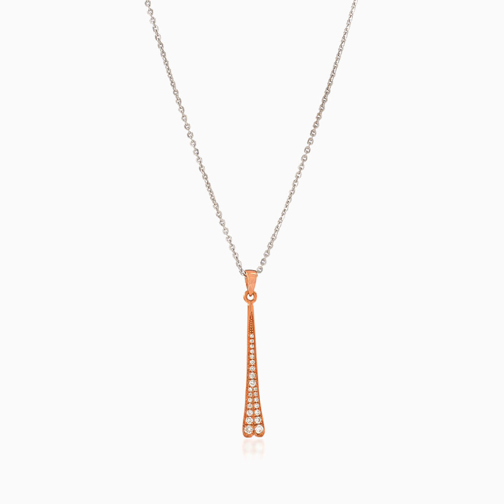 18K Gold Diamond Drop Pendant Necklace