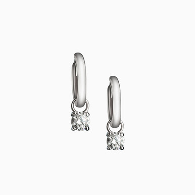 Circle Cubic Zirconia Sterling Silver Drop Earrings - 1640210