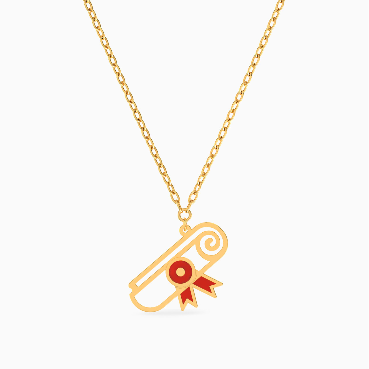 Diploma Enamel Coated Necklace In 18K Gold