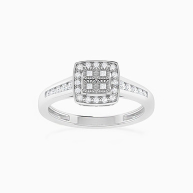 Cushion Diamond Ring in 18K Gold - RN405234W18DI1