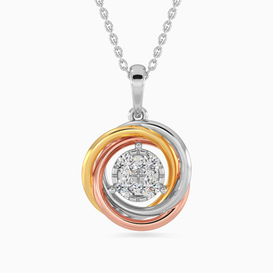 Circle Diamond Necklace in 18K Gold - KP602071