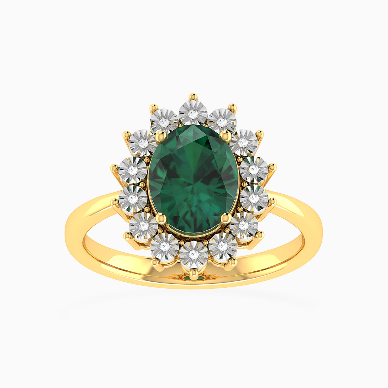 18K Gold Diamond & Colored Stones Statement Ring