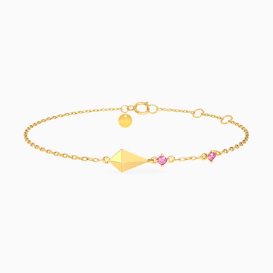 Kite Rose Stone Chain Bracelet in 18K Gold - 21047110254