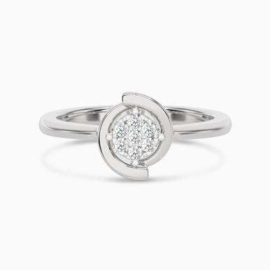 Circle Diamond Ring in 18K Gold - SAR04099W-14