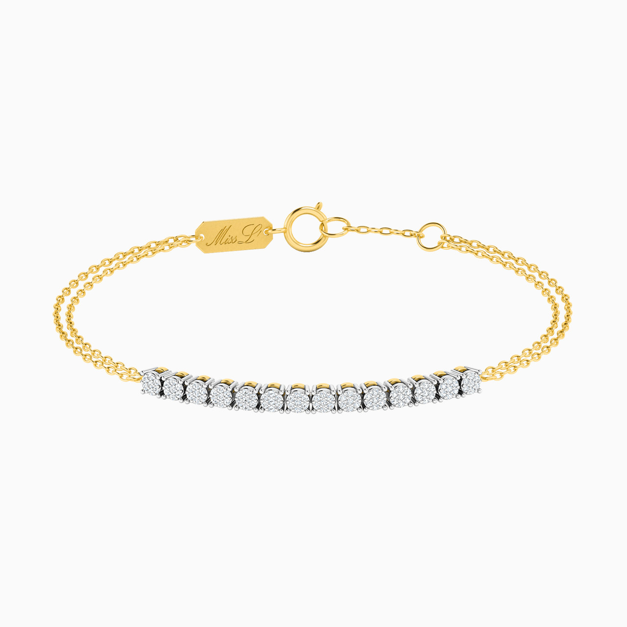 18K Gold Diamond Chain Bracelet