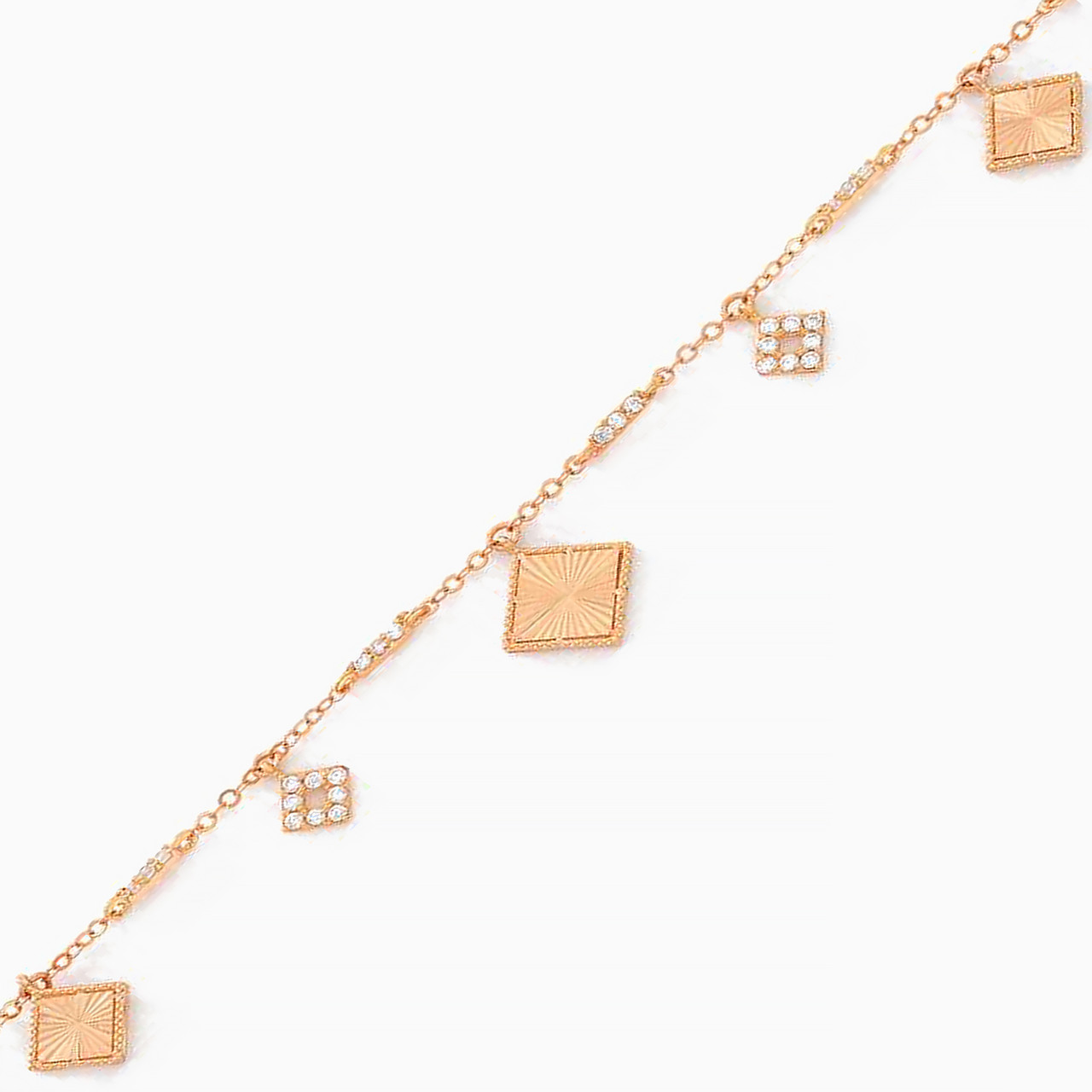 21K Gold Cubic Zirconia Chain Anklet