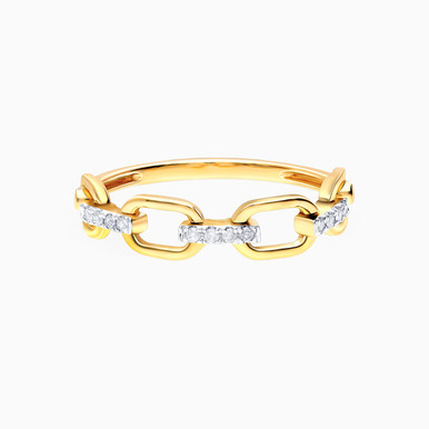 Link Diamond Ring in 18K Gold - LRG00022