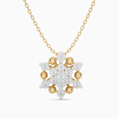 Flower Diamond Necklace in 18K Gold - SAP04035