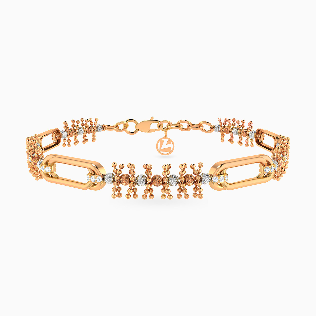 21K Gold Cubic Zirconia Chain Bracelet