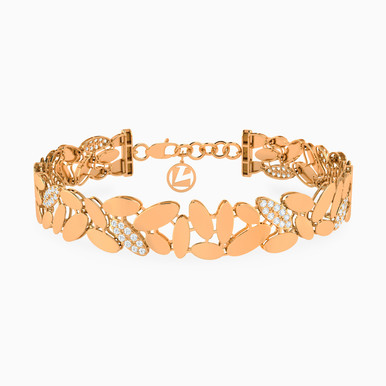 Oval Cubic Zirconia Chain Bracelet in 21K Gold - 22010110536 Oval Cubic Zirconia Chain Bracelet in 21K Gold - 22010110536