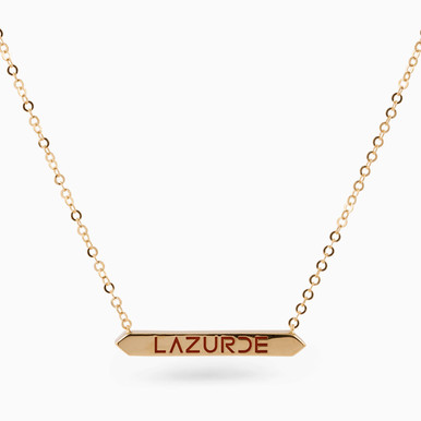 Lazurde Red Stone Necklace in 18K Gold - LNE00006