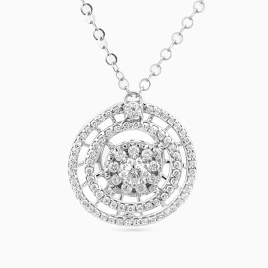 Circle Diamond Necklace in 18K Gold - ENE00020