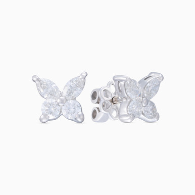 Kids Butterfly Diamond Stud Earrings in 18K Gold - LEA00028