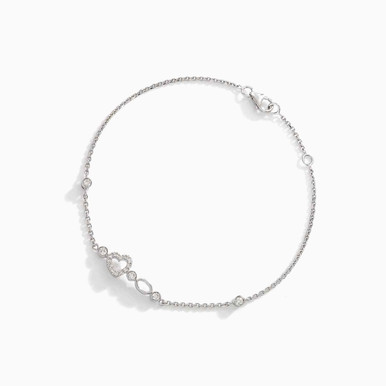 Heart Diamond Chain Bracelet in 18K Gold - 7480