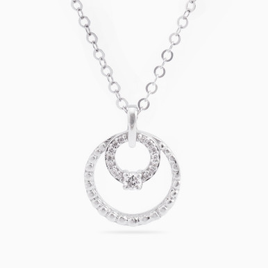 Circle Diamond Necklace in 18K Gold - EPC00003