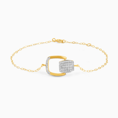 Square Diamond Chain Bracelet in 18K Gold - LBR00002