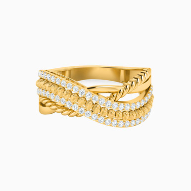 Swirl Cubic Zirconia Ring in 21K Gold - 22002020107