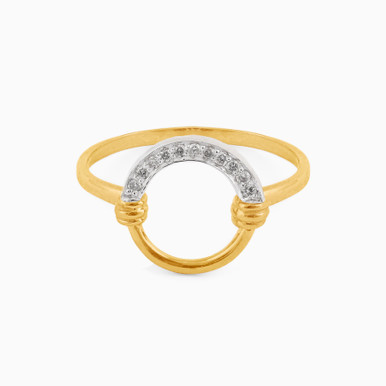 Circle Diamond Ring in 18K Gold - LRG00006 Circle Diamond Ring in 18K Gold - LRG00006