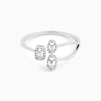 Oval Diamond Two-headed Ring in 18K Gold - ERG00022