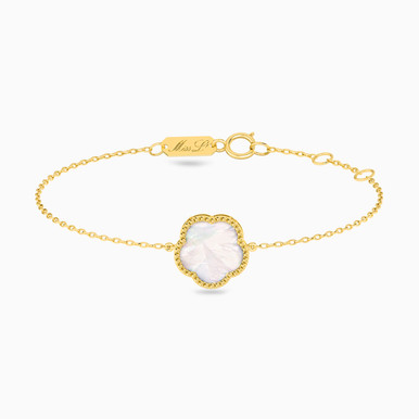 Flower Colored Stones Chain Bracelet in 18K Gold - 21047110176