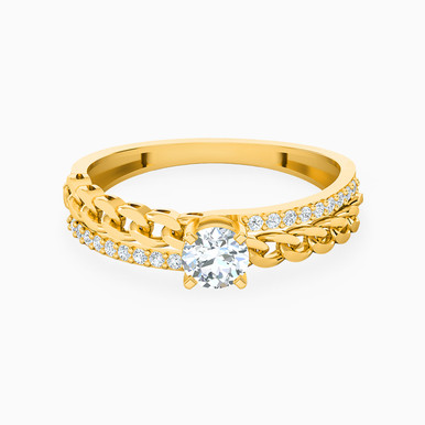 Circle Cubic Zirconia Ring in 21K Gold - 22044110026