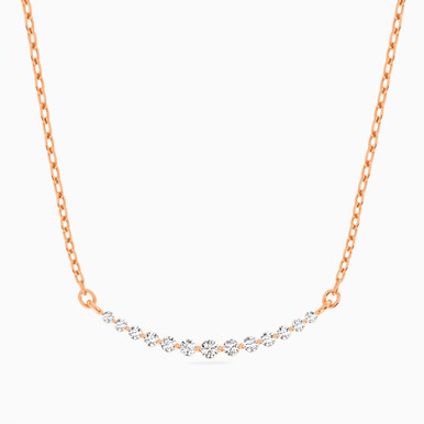 Round Diamond Necklace in 18K Gold - 111402300019