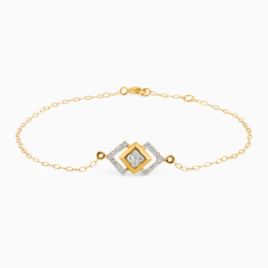 Square Diamond Chain Bracelet in 18K Gold - LBR00010