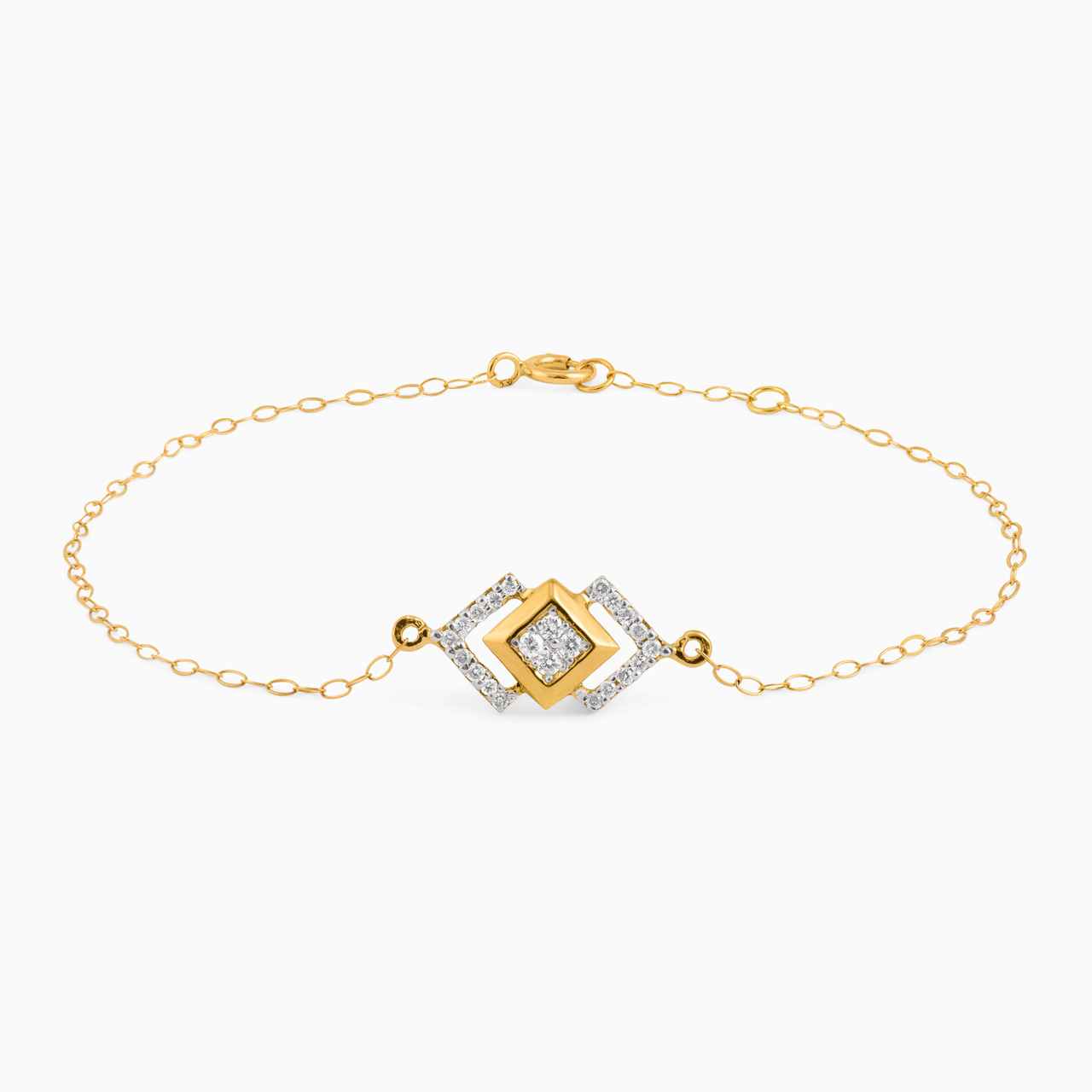 18K Gold Diamond Chain Bracelet