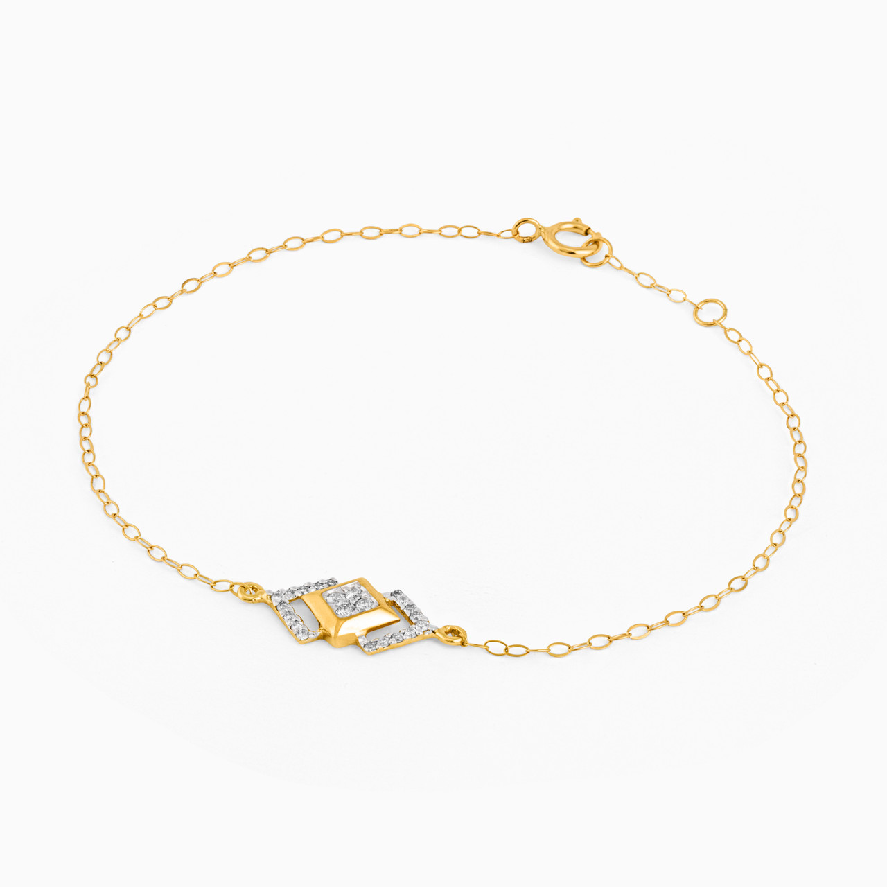 18K Gold Diamond Chain Bracelet