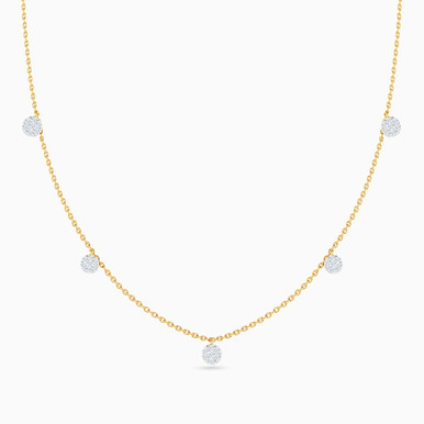Circle Diamond Chain Necklace in 18K Gold - NT113265Y18DI1