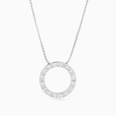 Circle Diamond Necklace in 18K Gold - 6223W