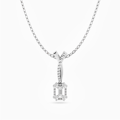 Square Diamond Necklace in 18K Gold - EPC00001