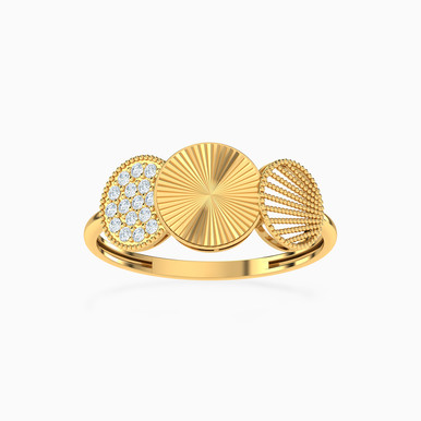 Circle Cubic Zirconia Ring in 21K Gold - 22002111366