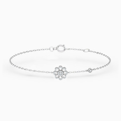Flower Diamond Chain Bracelet in 18K Gold - EBR00006